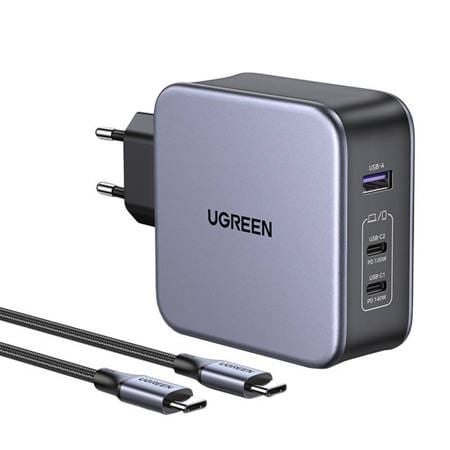 UGREEN CD289 2x USB-C, 1x USB-A GaN hálózati töltő 140W + USB-C kábel (6957303895496)