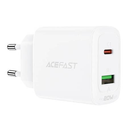 ACEFAST A25 hálózati töltő 1xUSB-C + 1xUSB-A, PD20W fehér