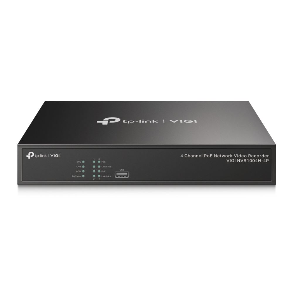 TP-Link VIGI NVR1004H-4P 4 csatornás NVR fekete TP-Link VIGI NVR1004H-4P 4 csatornás NVR fekete