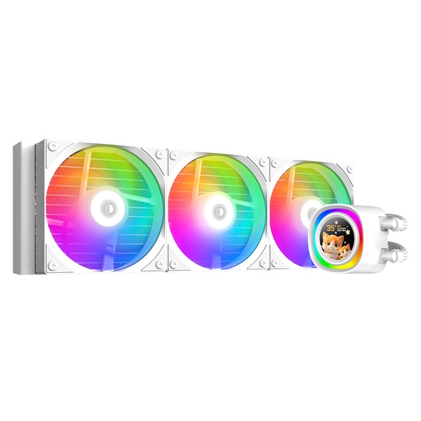 ID-Cooling CPU Water Cooler - FX360 LCD WHITE (27.2dB; max.98,54 m3/h; 3x12cm, A-RGB, fehér)