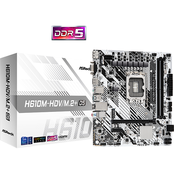 ASROCK S1700 H610M-HDV/M.2+ D5 INTEL H610 mATX Alaplap ASROCK S1700 H610M-HDV/M.2+ D5 INTEL H610 mATX Alaplap