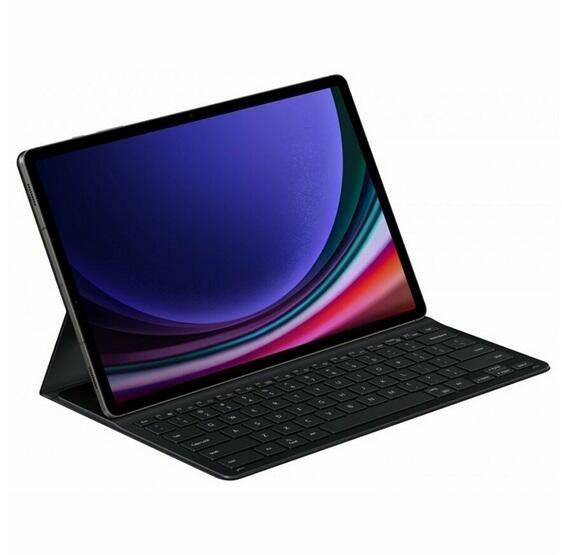 Samsung Galaxy Tab S9 bőr hatású QWERTY angol nyelvű tablet tok fekete (EF-DX710BBEGGB)