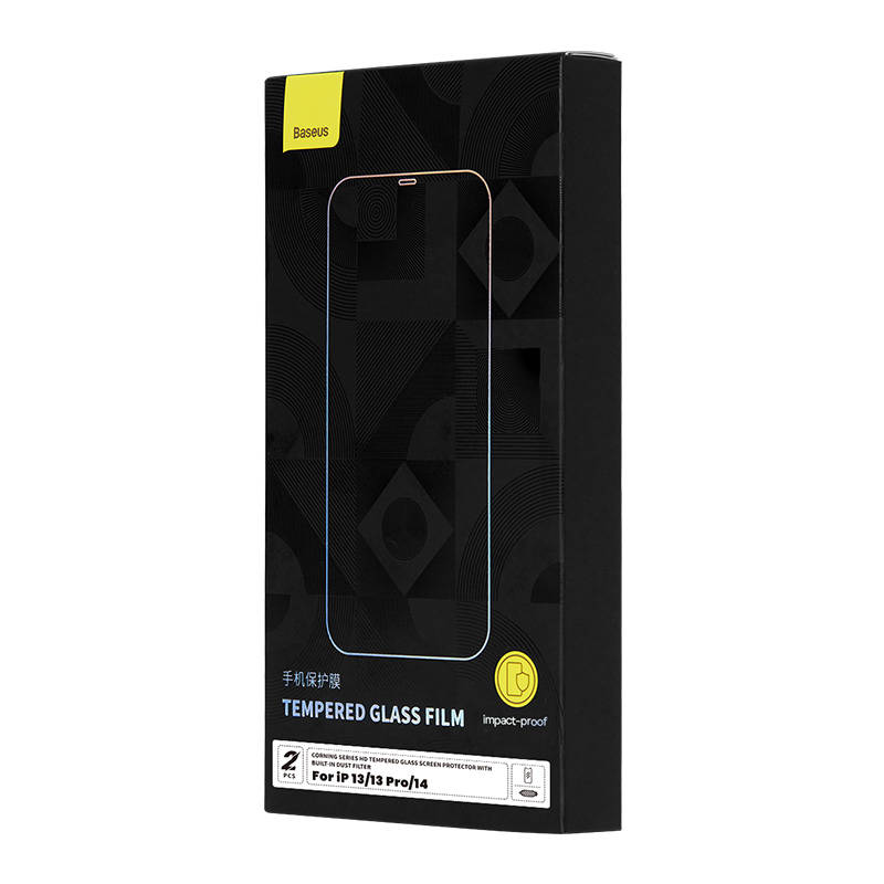 Tempered Glass Baseus Corning for iPhone 13/13 Pro/14 with built-in dust filter