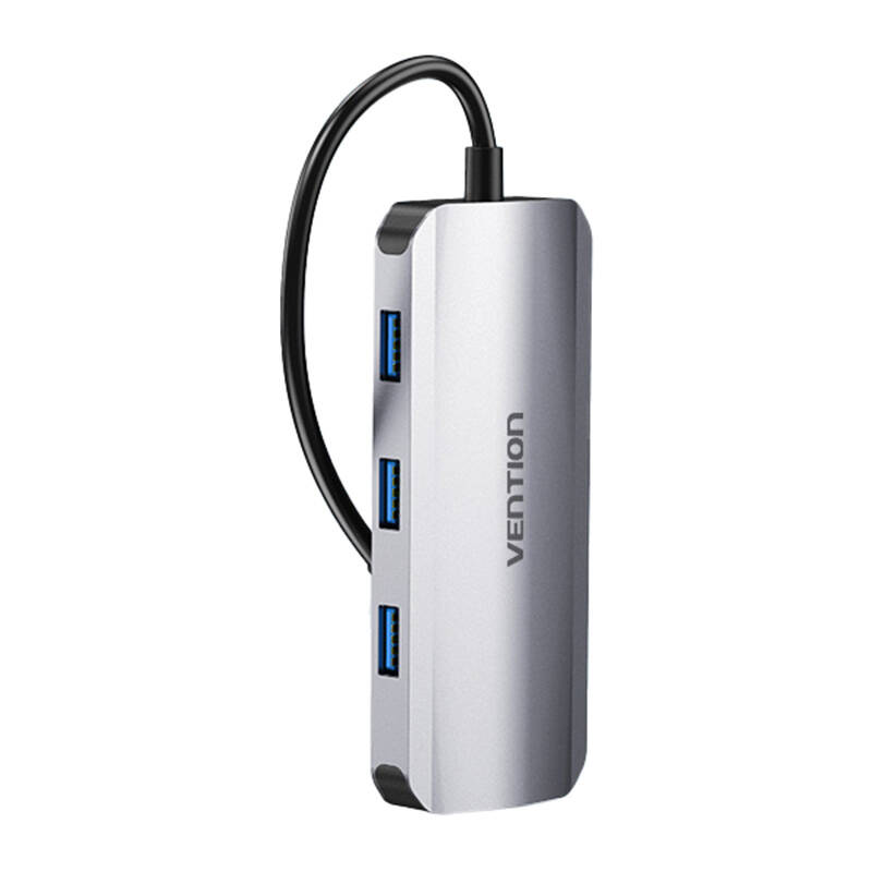 USB-C to HDMI Docking Station, 3x USB 3.0, RJ45, PD 0.15m Vention TOHHB (gray) USB-C to HDMI Docking Station, 3x USB 3.0, RJ45, PD 0.15m Vention TOHHB (gray)