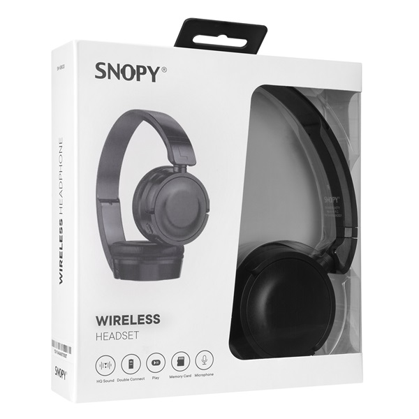 Snopy SN-XBK33 BATTY  Bluetooth/AUX/TF Vezeték Nélküli Fejhallgató  Fekete 