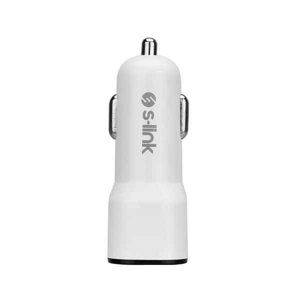 S-Link Autós töltő SL-EC30L USB 5V/2.4A/3,4A 17W Lightning 100cm adat+töltőkábel fehér S-Link Autós töltő SL-EC30L USB 5V/2.4A/3,4A 17W Lightning 100cm adat+töltőkábel fehér