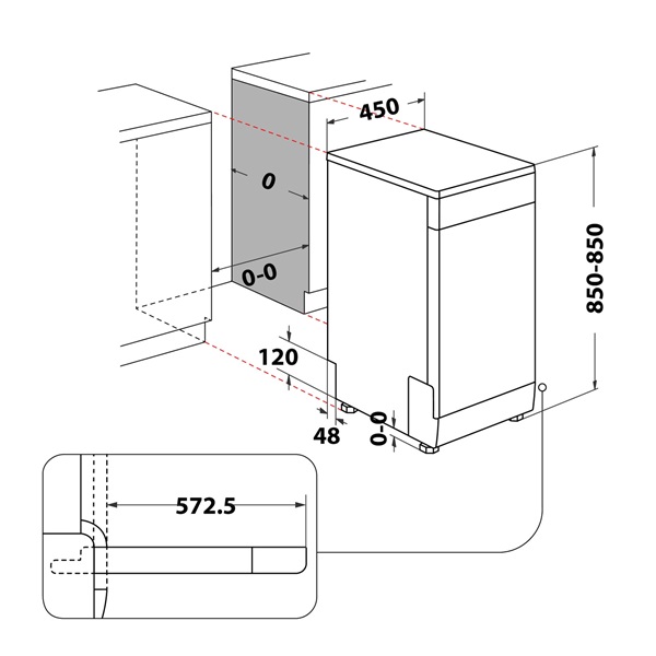 Whirlpool WSFO 3O23 PF X szabadonálló mosogatógép inox