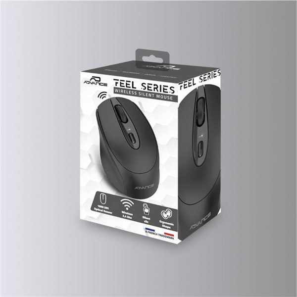 Advance vezeték nélküli FEEL WIRELESS  1600 DPI  4 gomb Egér Fekete 