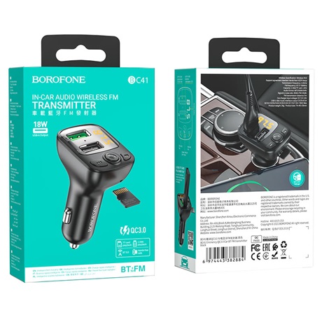 Borofone BC41 AUTÓS TÖLTŐ FM TRANSZMITTER Borofone BC41 AUTÓS TÖLTŐ FM TRANSZMITTER