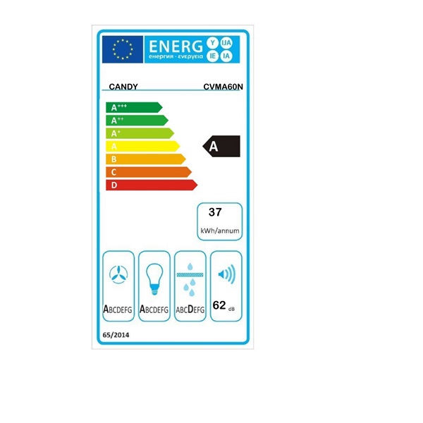 Candy CVMA 60N fekete döntött fali páraelszívó
