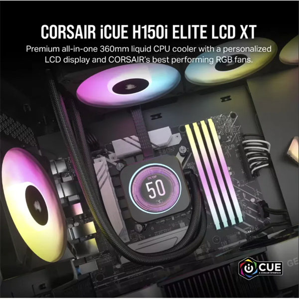 CORSAIR iCUE H150i ELITE LCD XT Liquid CPU Hűtő