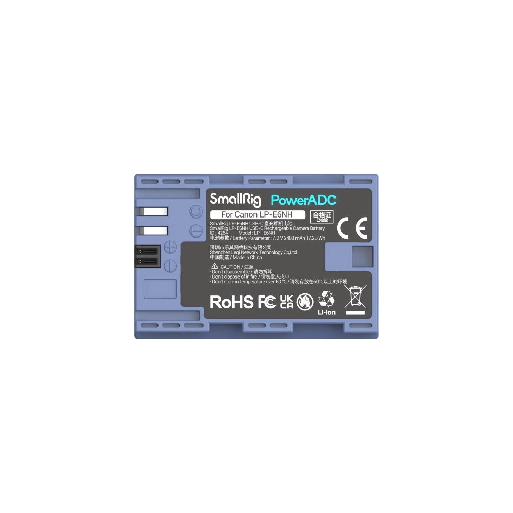 SmallRig LP-E6NH USB-C   Újratölthető fényképezőgép akkumulátor