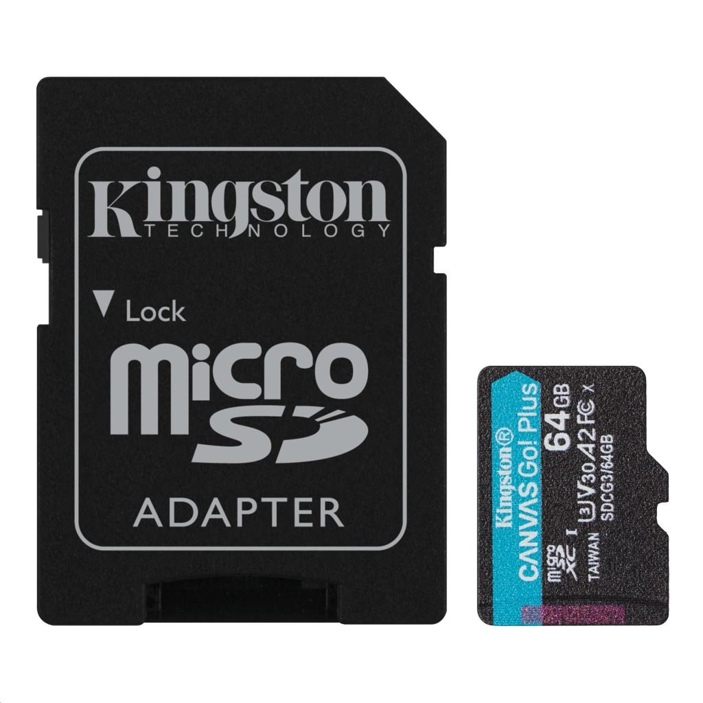 64GB microSDXC Kingston Canvas Go! Plus UHS-I U3 V30 A2 + adapter (SDCG3/64GB) 64GB microSDXC Kingston Canvas Go! Plus UHS-I U3 V30 A2 + adapter (SDCG3/64GB)