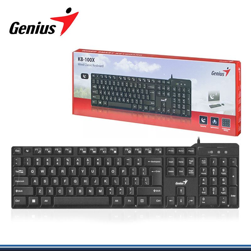 Genius KB-100X billentyűzet fekete 