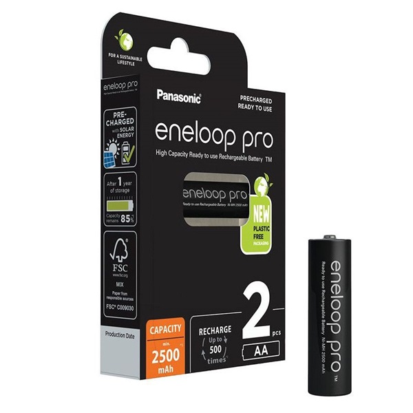 Panasonic Eneloop Pro 1.2V AA 2500mAh akku (2db) (BK3HCDE-2BE-N) "Ready to use" Panasonic Eneloop Pro 1.2V AA 2500mAh akku (2db) (BK3HCDE-2BE-N) "Ready to use"