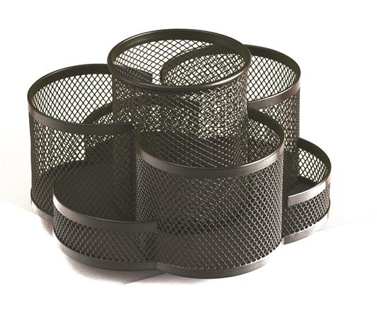 Írószertartó 7 részes  fémhálós forgatható Fekete