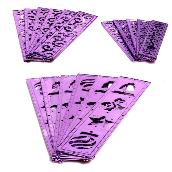 IRIS Doboz alakú /1db 20cm, 1db 25cm, 1db 30cm/ ezüst-lila fémdoboz műanyag masnival dekor szett  (011-02)
