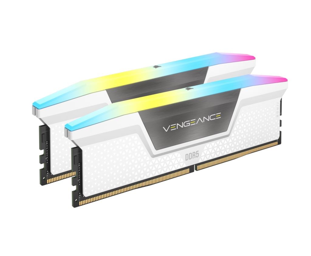 32GB 6000MHz DDR5 RAM Corsair VENGEANCE RGB White CL40 (2x16GB) (CMH32GX5M2B6000C40W)