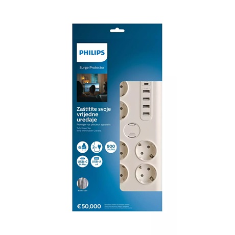 Philips SPN7060WA/58 Túlfeszültségvédő elosztó Philips SPN7060WA/58 Túlfeszültségvédő elosztó