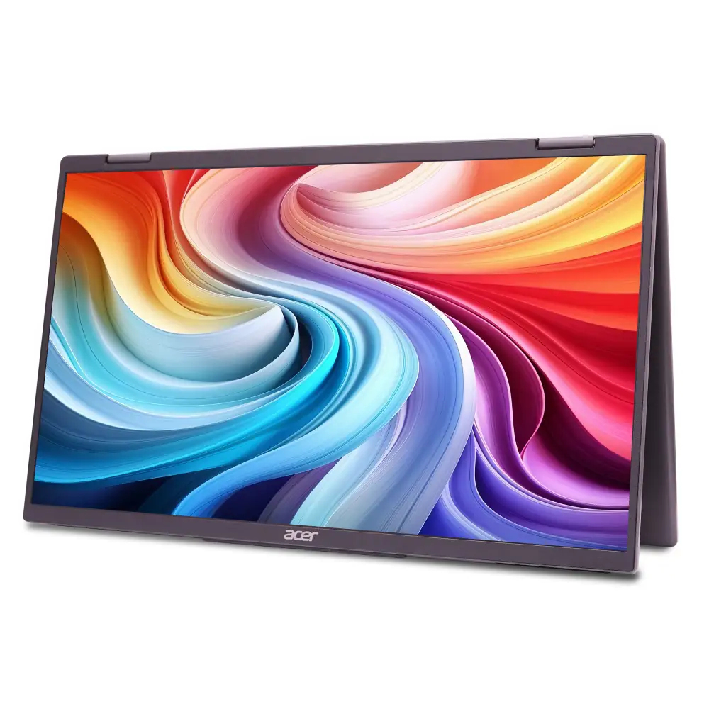 Acer 15.6" PD163Qbmiuux Monitor - 1920x1080, Full HD, LED, IPS, WEBCAM, Fekete