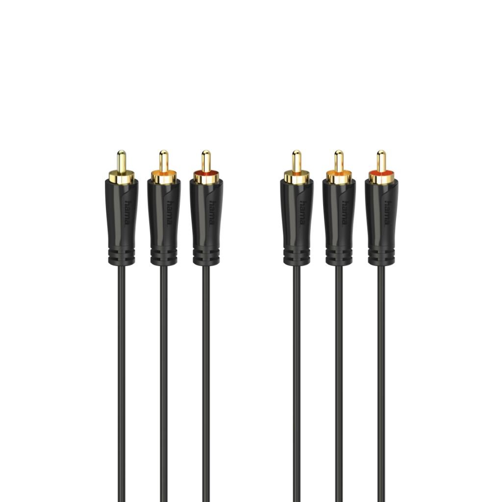 Hama 3 x RCA - 3 x RCA (Audio/Video) összekötő kábel 1,5m fekete (205150)