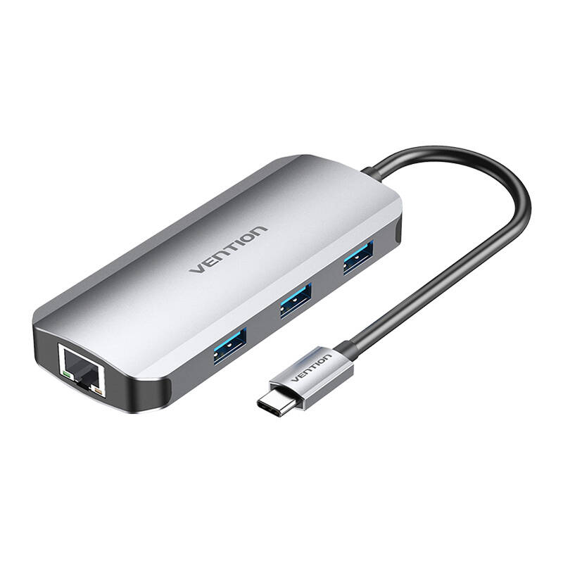 USB-C to HDMI Docking Station, 3x USB 3.0, RJ45, PD 0.15m Vention TOHHB (gray) USB-C to HDMI Docking Station, 3x USB 3.0, RJ45, PD 0.15m Vention TOHHB (gray)