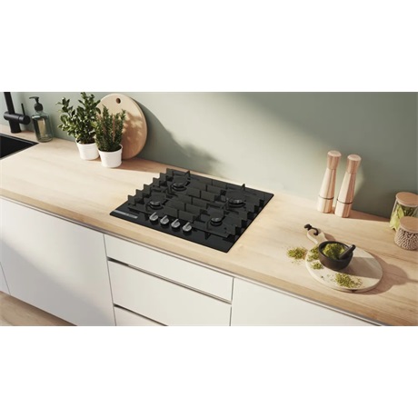 Bosch PRP6A6H40 Beépíthető gázfőzőlap, 4 zónás, Fekete