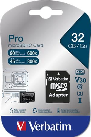 32GB microSDHC Verbatim UHS-I Pro memóriakártya + adapter (47041) 32GB microSDHC Verbatim UHS-I Pro memóriakártya + adapter (47041)