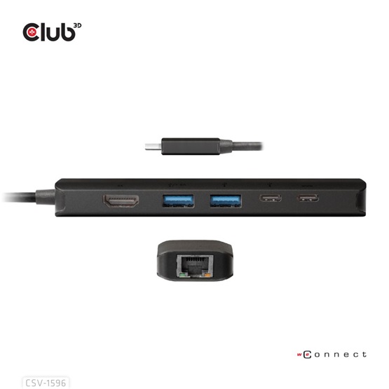   Club3D CSV-1596 USB Gen1 Type-C, 6-in-1 Hub  