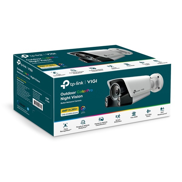 TP-LINK  VIGI C340S(4MM) 4 Megapixel 4mm Objektív  IP Kamera kültéri színes éjjellátó