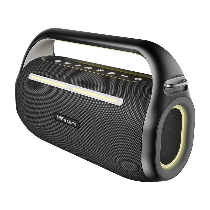 HiFuture Music Box 100 Bluetooth Hordozható hangszóró + 2 mikrofon Fekete