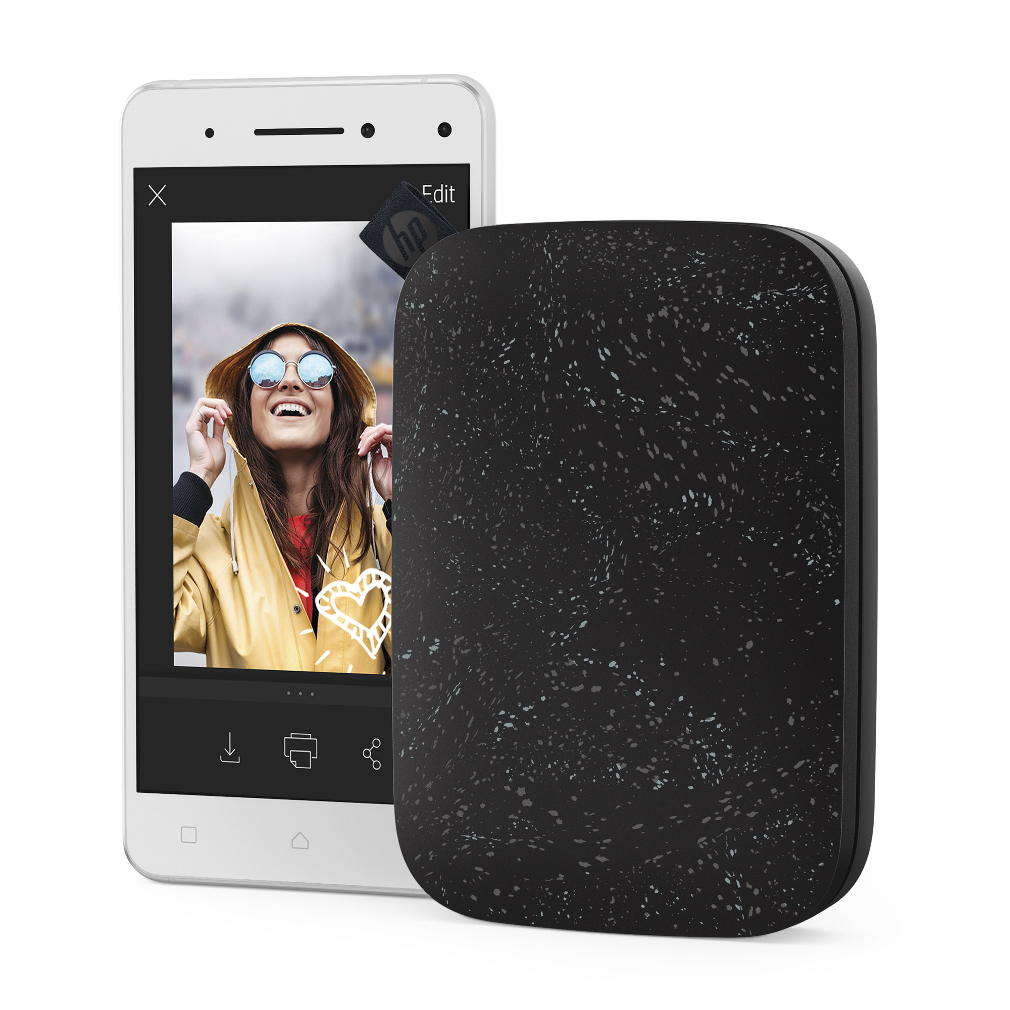 HP Sprocket hordozható fotónyomtató 2x3 hüvelykes fekete