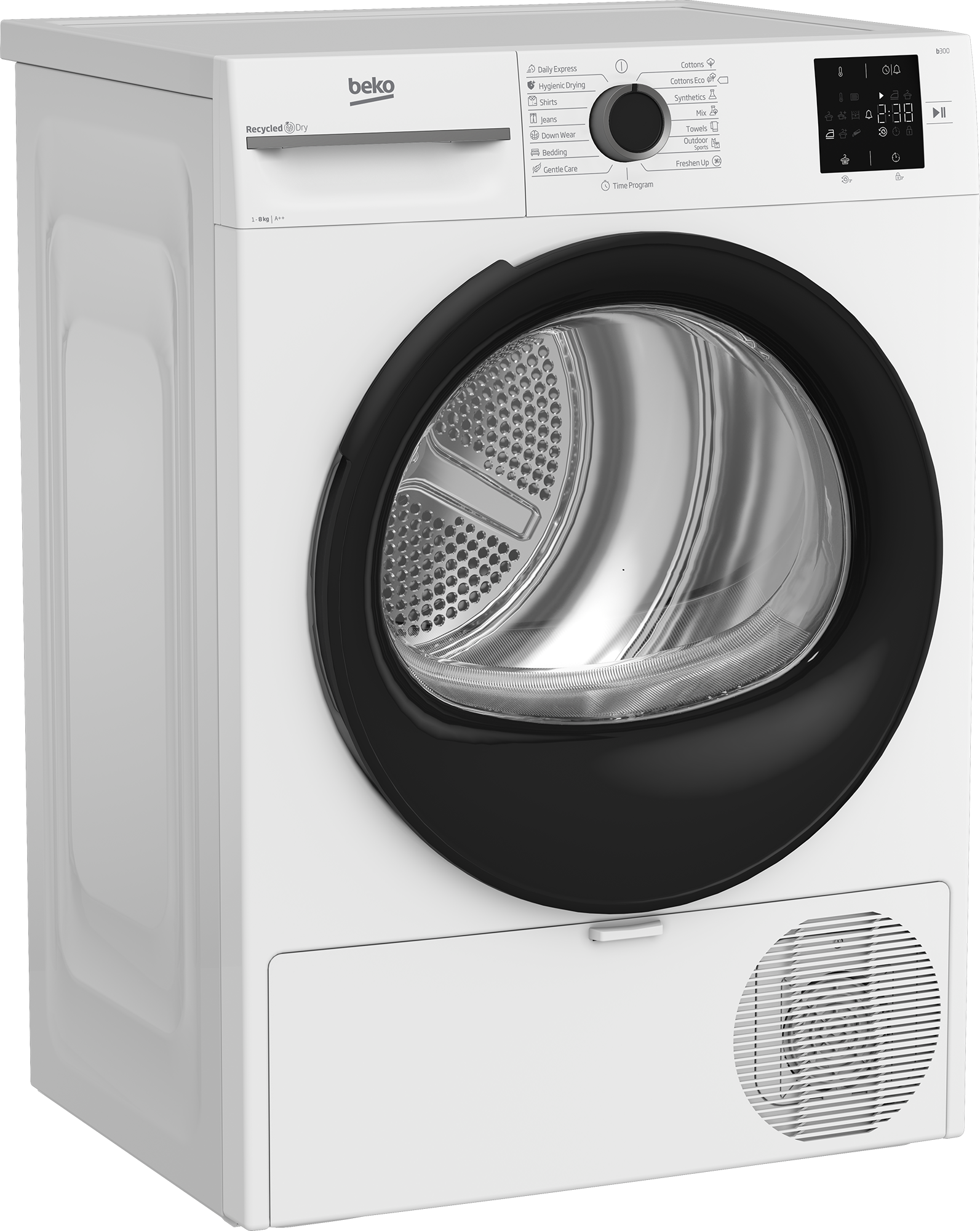 Beko BM3T38230W Hőszivattyús szárítógép – 8 Kg, B Energiaosztály, FreshCaps kapszula, EcoGentle, Higiénikus szárítás, Xpress Super Short 14 perces program Beko BM3T38230W Hőszivattyús szárítógép – 8 Kg, B Energiaosztály, FreshCaps kapszula, EcoGentle, Higiénikus szárítás, Xpress Super Short 14 perces program