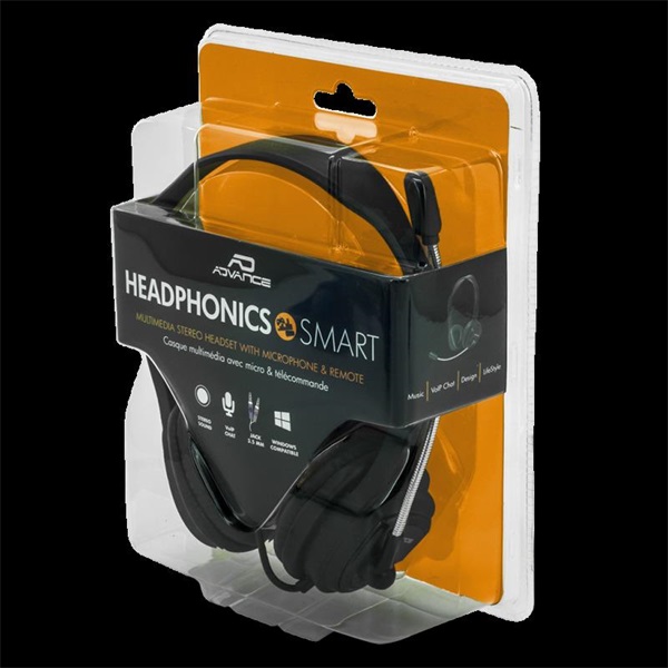 Advance HEADPHONICS SMART 3,5mm Jack fekete Fejhallgató 