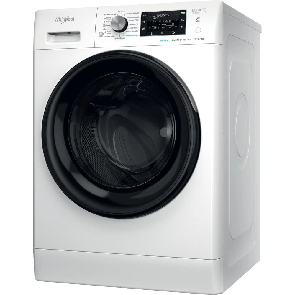 Whirlpool FFWDD 1076258 BV EU Elöltöltős mosó- és szárítógép  – 10 kg, 1600 ford./perc, B Energiaosztály,  6. Érzék technológia