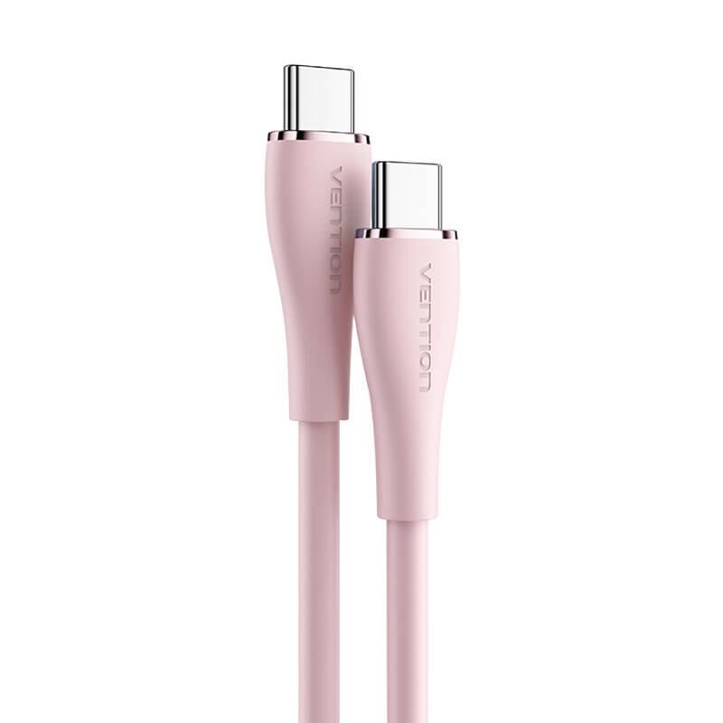 USB-C 2.0 to USB-C 5A Cable Vention TAWPG 1.5m Pink Silicone USB-C 2.0 to USB-C 5A Cable Vention TAWPG 1.5m Pink Silicone