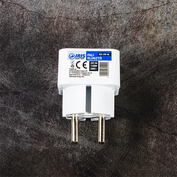 IRIS Electric IEA-2W-M fali elosztó 2 földeletlen aljzattal 2X2.5A IRIS Electric IEA-2W-M fali elosztó 2 földeletlen aljzattal 2X2.5A