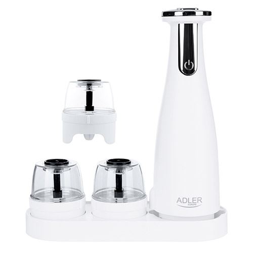 Adler AD 4449w USB-ről tölthető só- és borsőrlő szett fehér