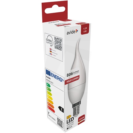 Avide ABC14WW-6.5W-FL LED CANDLE IZZÓ FLAME 6.5W E14 WW 3000K Avide ABC14WW-6.5W-FL LED CANDLE IZZÓ FLAME 6.5W E14 WW 3000K