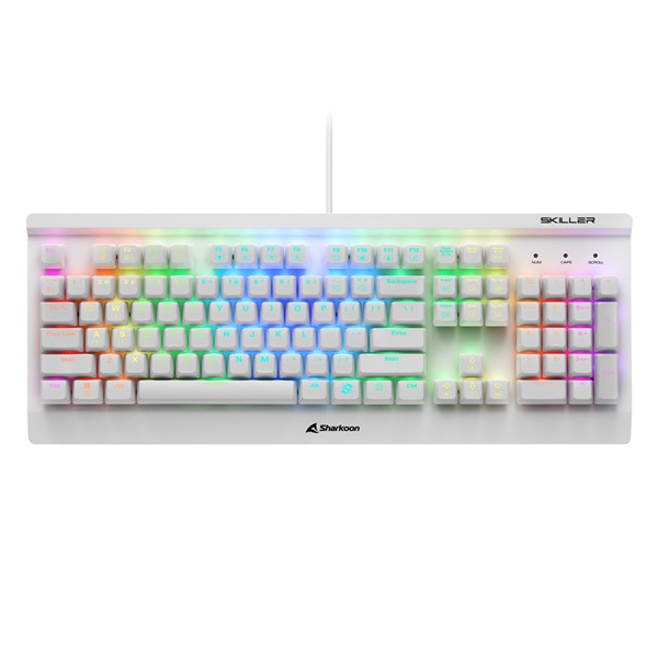 Sharkoon Billentyűzet Mechanikus - Skiller SGK3 White/Red (Kailh Red mechanika; Világítás; fehér; angol) Sharkoon Billentyűzet Mechanikus - Skiller SGK3 White/Red (Kailh Red mechanika; Világítás; fehér; angol)