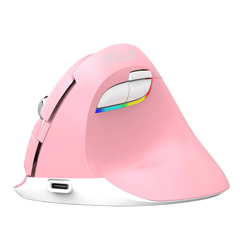 Wireless Vertical Mouse Delux M618Mini DB BT+2.4G 2400DPI (pink) Wireless Vertical Mouse Delux M618Mini DB BT+2.4G 2400DPI (pink)