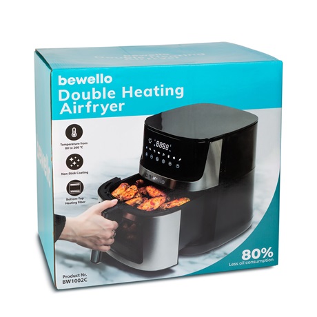 Bewello BW1002C  7,5 L DUPLA FŰTŐSZÁLLAL Forrólevegős sütő