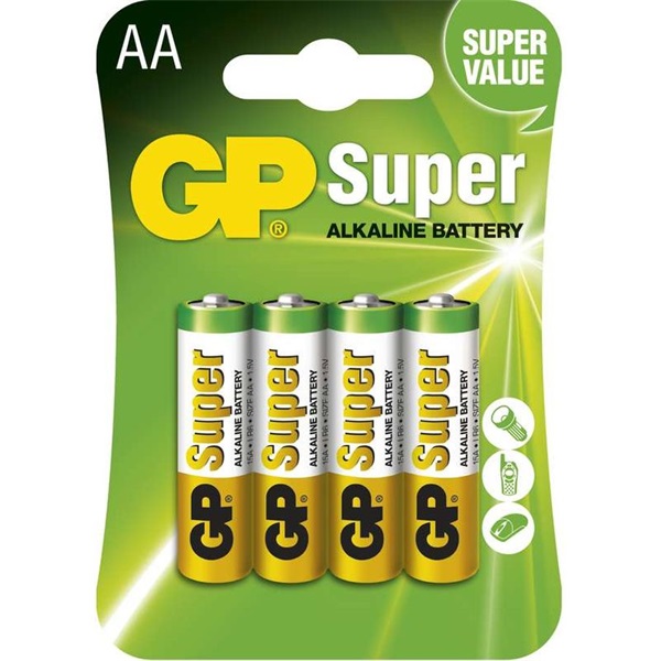GP 1.5V Super alkáli 15A ceruza (AA) elem (4db/blister) (GP15A-BL4) GP 1.5V Super alkáli 15A ceruza (AA) elem (4db/blister) (GP15A-BL4)