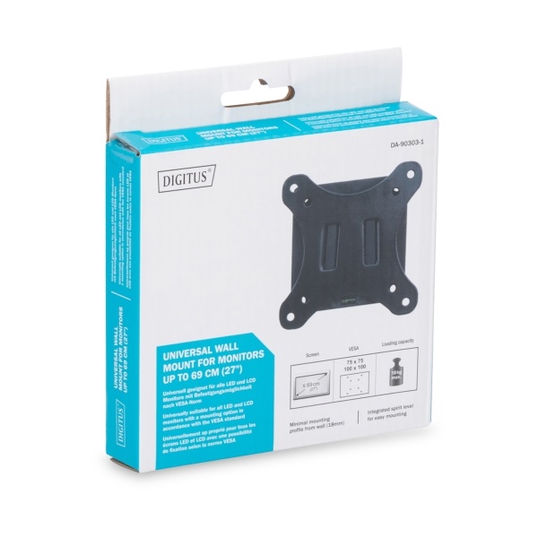 Digitus monitor tartó fix fali konzol max 27" (DA-90303-1)