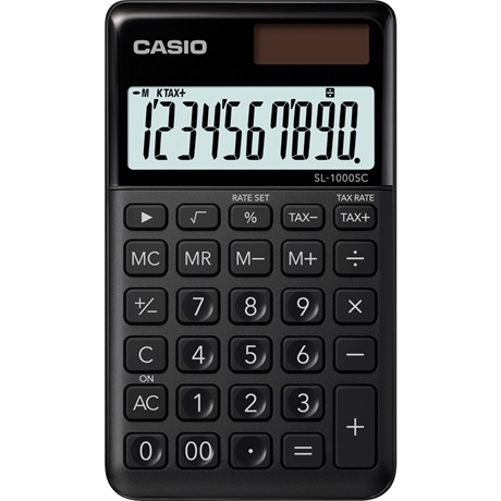 CASIO "SL 1000"  10 számjegy  Zsebszámológép Fekete