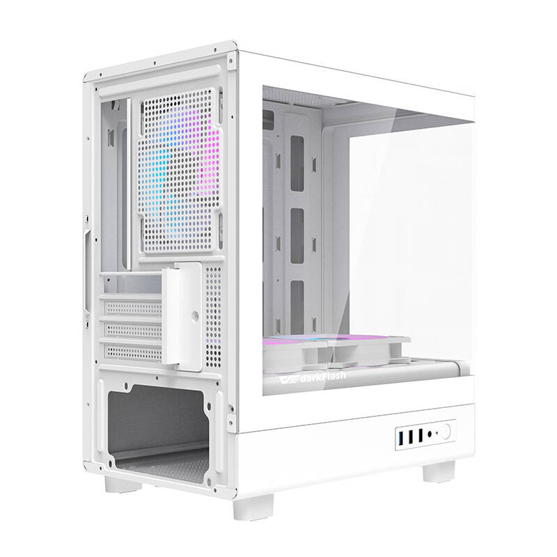 Darkflash DB330M számítógépház + 3 ARGB ventilátor Fehér 