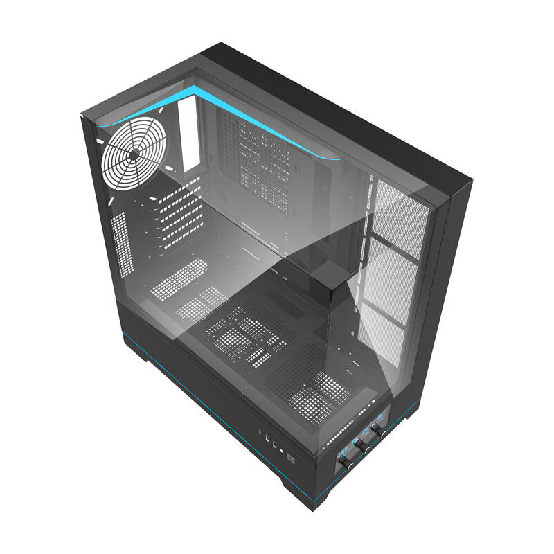 Darkflash DY450 számítógépház ventilátorok nélkül Fekete 