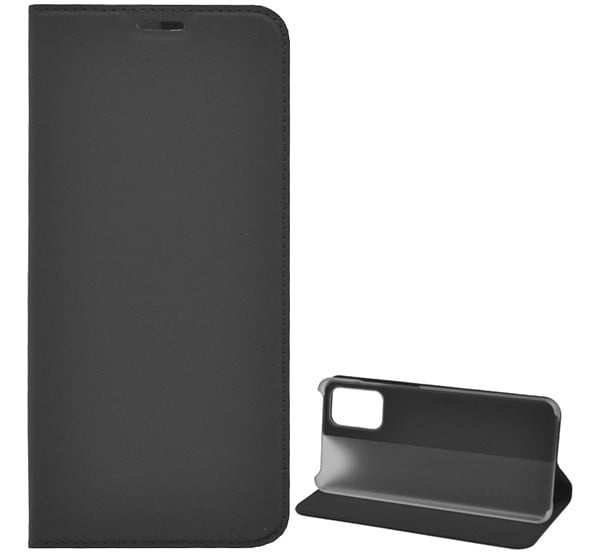 Tok álló, bőr hatású (FLIP, oldalra nyíló, asztali tartó funkció) FEKETE [Samsung Galaxy S20 Plus 5G (SM-G986)]