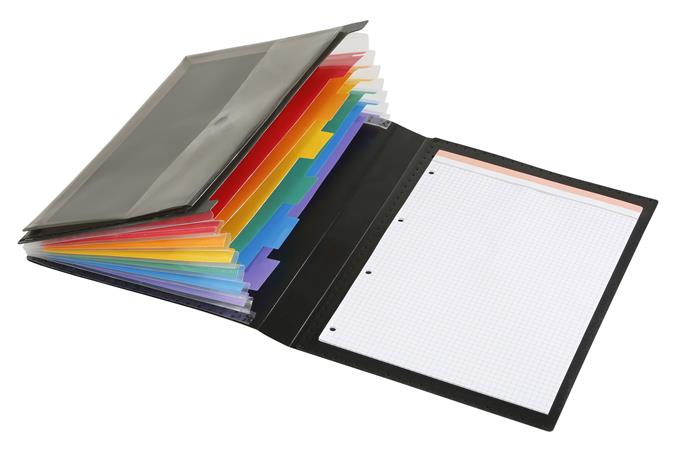 VIQUEL Manager Rainbow Class PP 6 rekeszes  Harmonikamappa Fekete
