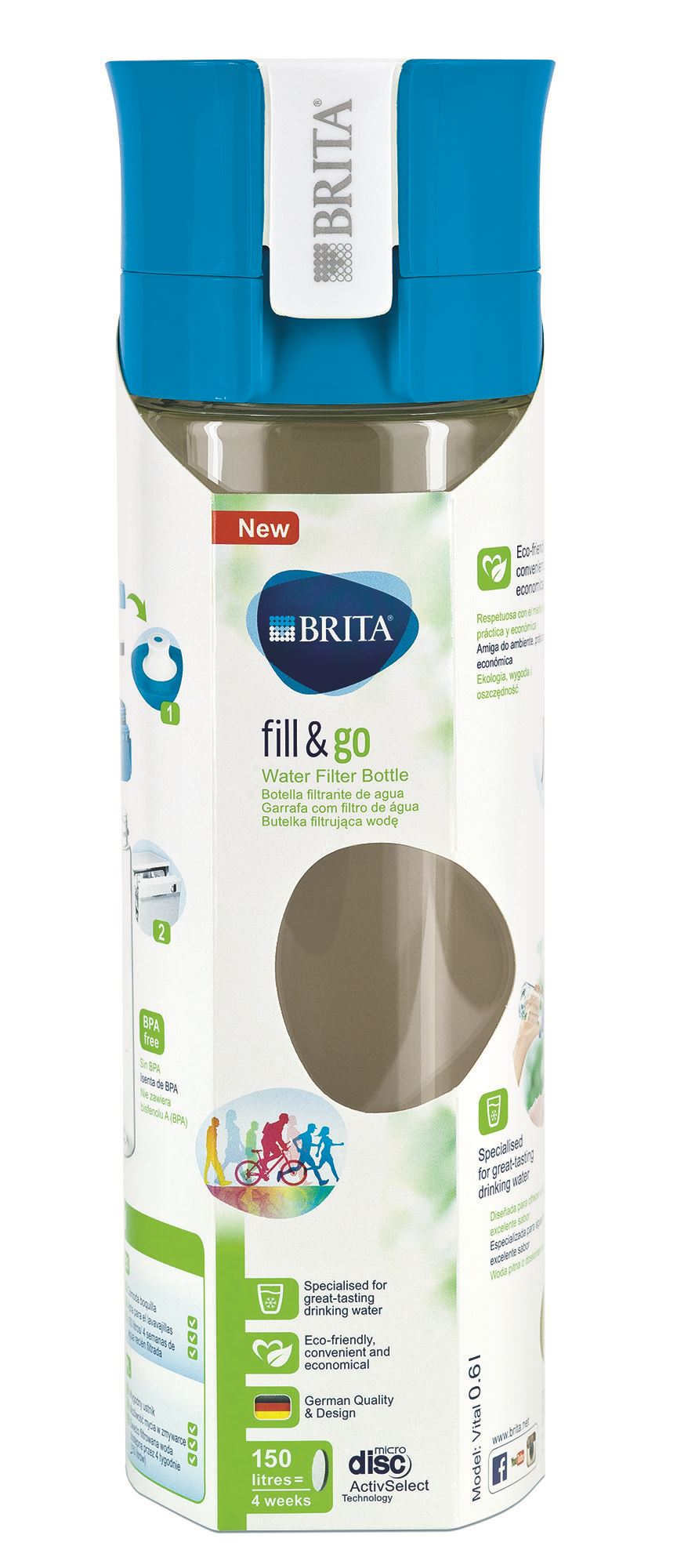 Brita Fill&Go Vital vízszűrős kulacs, kék (1020103)